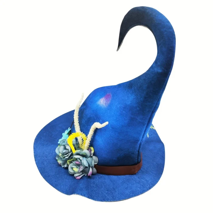 1pc deep hole blue wizard hat harvest festival celebration party rave big brim hat halloween personality headwear daily party supplies party home supplies party gifts