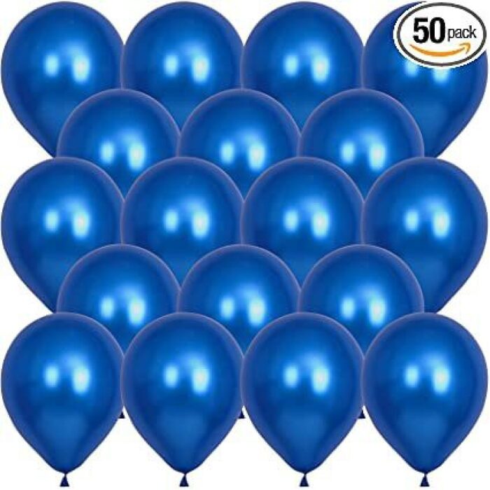 3 50 50 pcs blue metallic chrome balloons for birthdays original