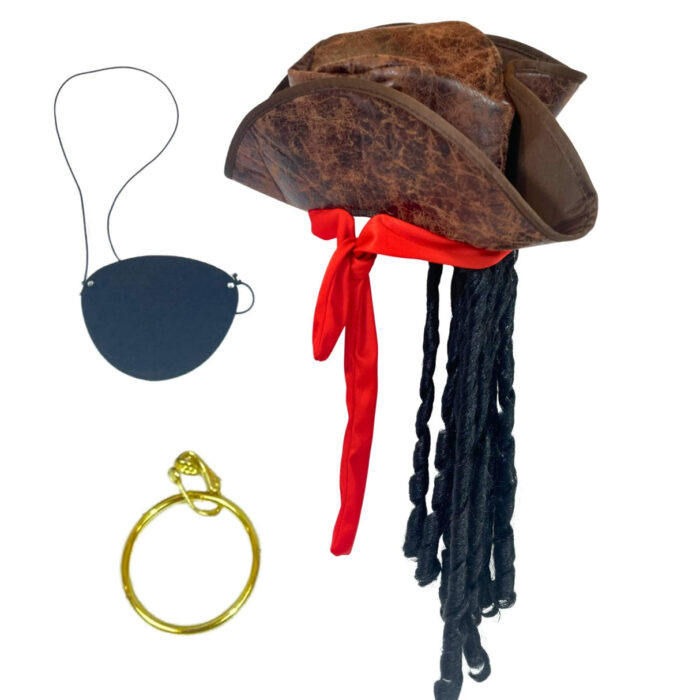 4E s Novelty 3 Pcs Set Pirate Hat Dreadlocks Adult Size Tricorn Caribbean Costume Accessories Men Women Kids Dress Up.5ac08e1688b1ed39707af71d0118 83bedf73 4a40 4606 958d 698f8f4b8b11