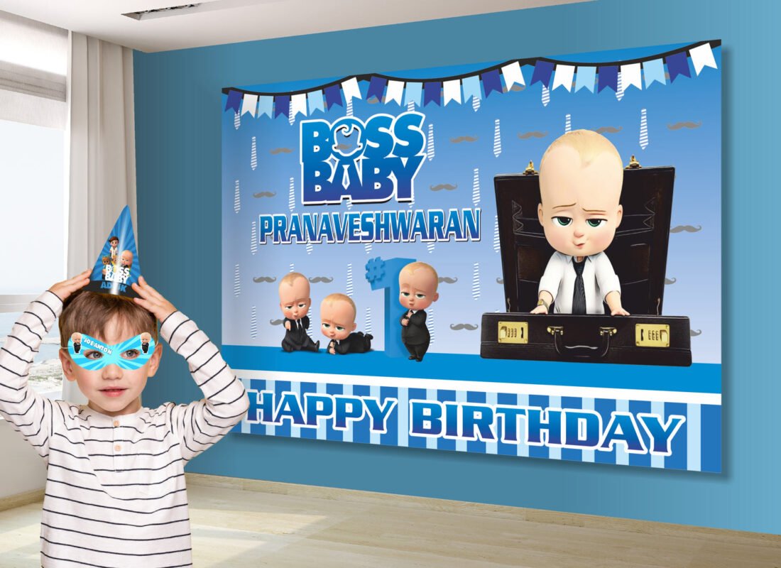 Boss Baby Personalized Backdrop for Kids Birthday - Flex banner ...