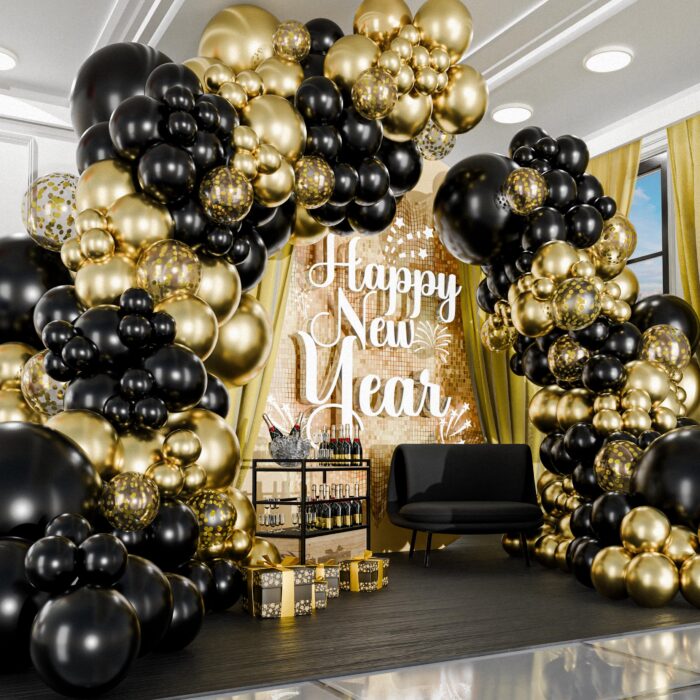 Black and Gold New Year Decoration Items