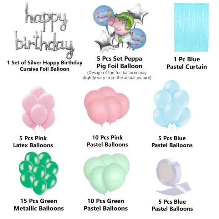 Peppa Pig with Cap Kids Birthday Decoration 44 Pcs