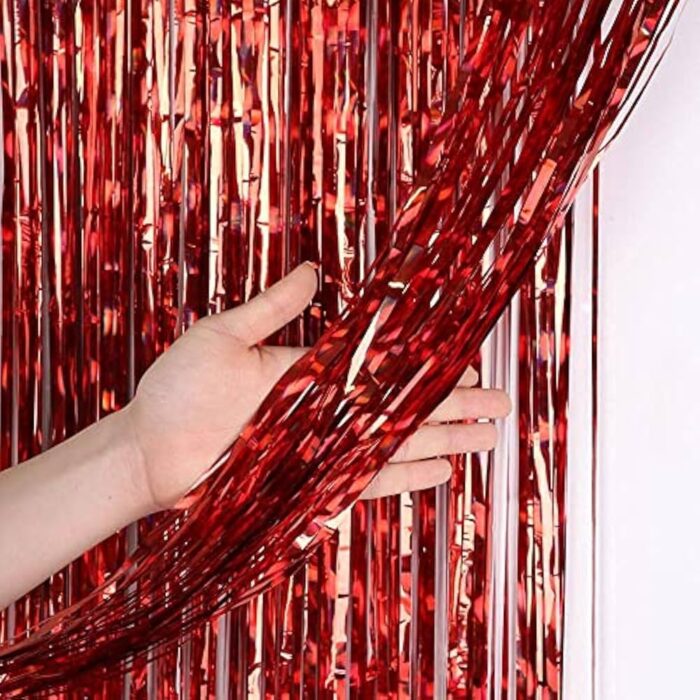 Red Metallic Backdrop Curtain