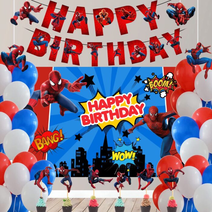 Spiderman Theme Kids Happy Birthday Cutout Spiderman