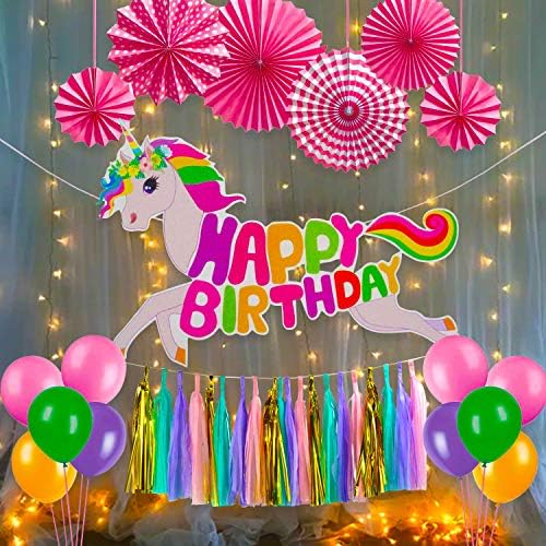 Unicorn Birthday decorations items 38 Pcs - Balloons for Bday Decoration for Girls Unicorn Birthday decorations items 38 Pcs Balloons for Bday Decoration for Girls