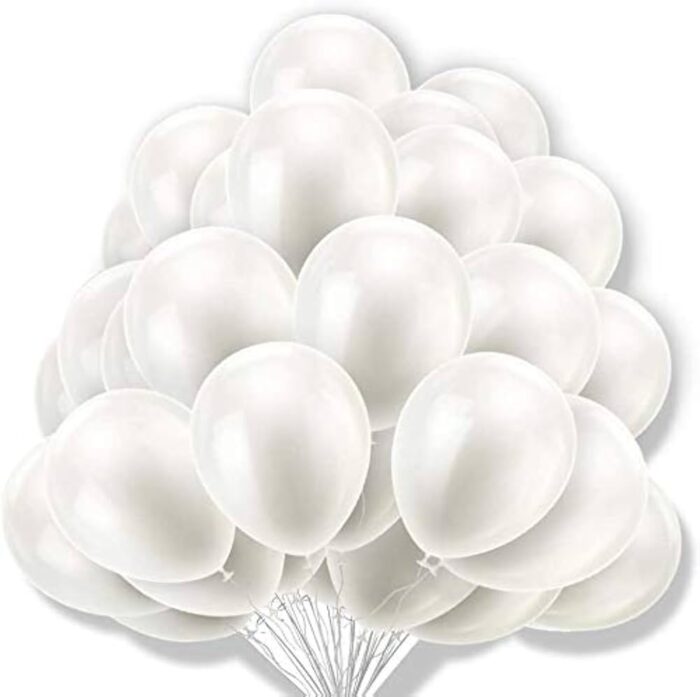 White latex balloons pack of 50 Pcs