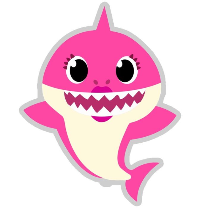 baby shark theme kids happy birthday cutout pink shark 860842