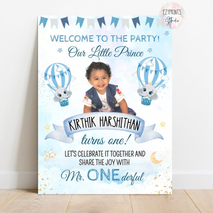 hotairballoonelephnatthemewelcomeboard