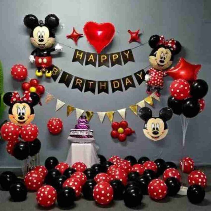 mickey and mini mouse theme foil balloon 25 black 25 red dotted original imag6geesfjf2fzw