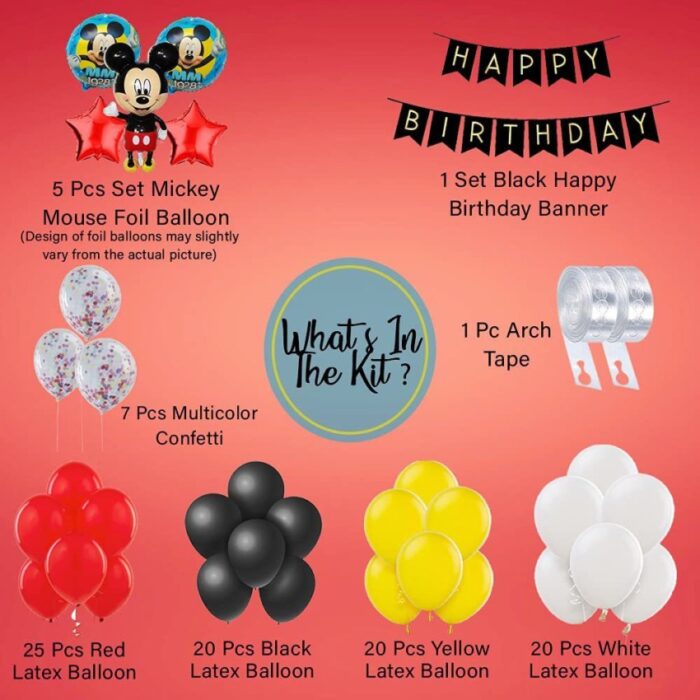 mickey mouse theme birthday decorations items 99pcs combo banner original imag5gqszqube8nr