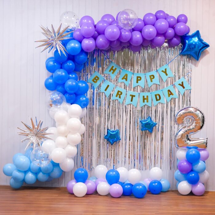 Sparkling Blue Star Balloon Decor