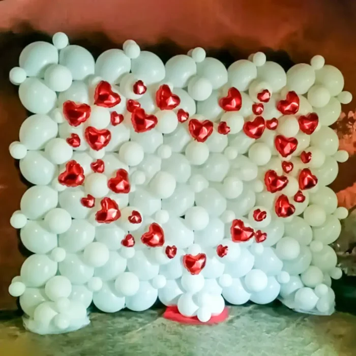heart themed white balloons wall decoration main 1701346049